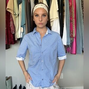 St. John’s Bay Blue Striped Button Down Shirt